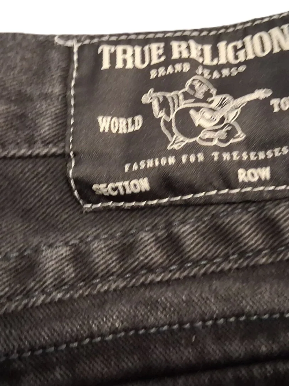 True Religion Black Rocco Relaxed Skinny Cargo Jeans W34xL34.5 Grunge Punk Goth